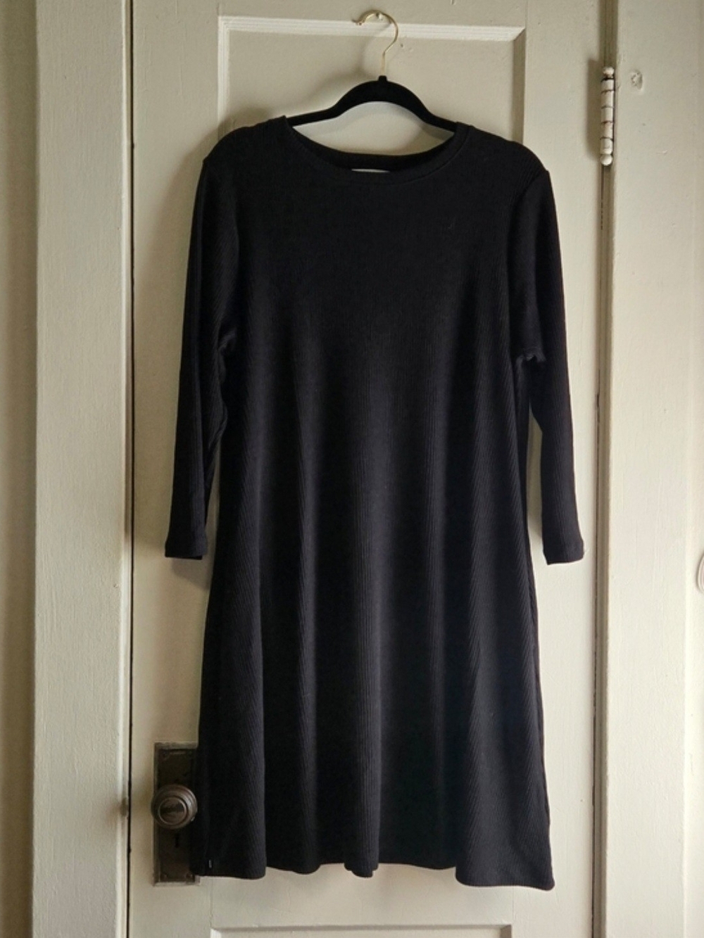 Time and Tru Black Long-Sleeve A-Line Dress